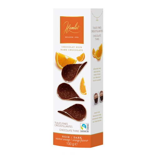 HAMLET ORANGE FLAVOUR DARK CHOCOLATE THINS 100G