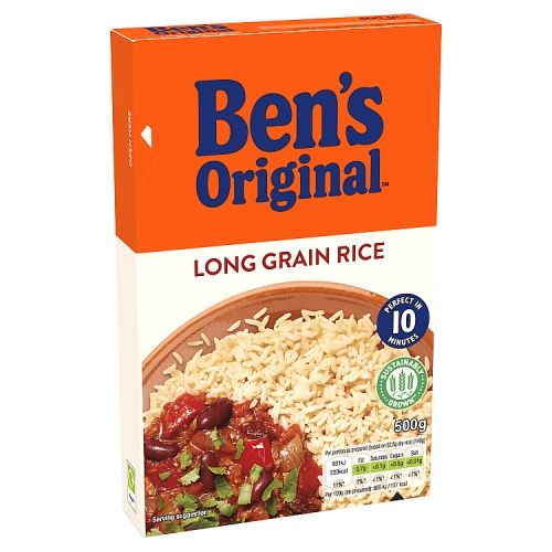 BEN'S ORIGINAL LONG GRAIN RICE 12X 500G