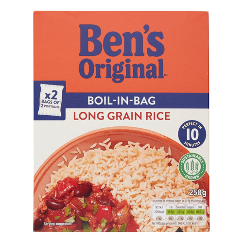 BEN'S ORIGINAL BOIL-IN-BAG LONG GRAIN RICE 250G