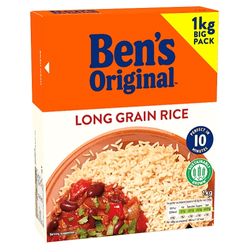 BEN'S ORIGINAL LONG GRAIN RICE 12X 1KG