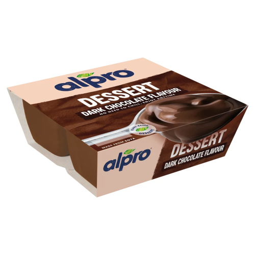 ALPRO DARK CHOCOLATE DAIRY FREE VEGAN SOYA DESSERT 4PK 125G
