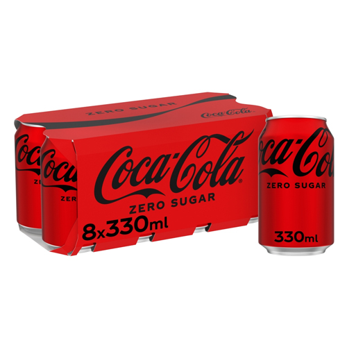 COKE ZERO SUGAR CAN 8PK 330ML