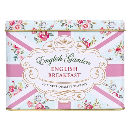 AHMAD TEAS ENGLISH GARDEN CADDY ENGLISH BREAKFAST 40 TEA BAGS