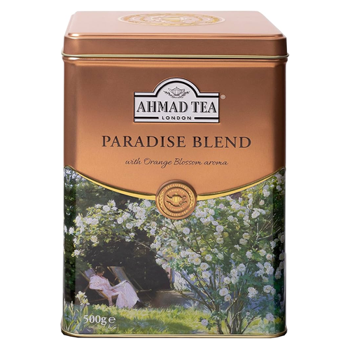AHMAD TEAS BLACK TEA, PARADISE BLEND LOOSE LEAF CAFFEINATED & SUGAR FREE 500G