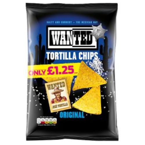 WANTED TORTILLA CHIPS SALTED PMP £1.25 125G