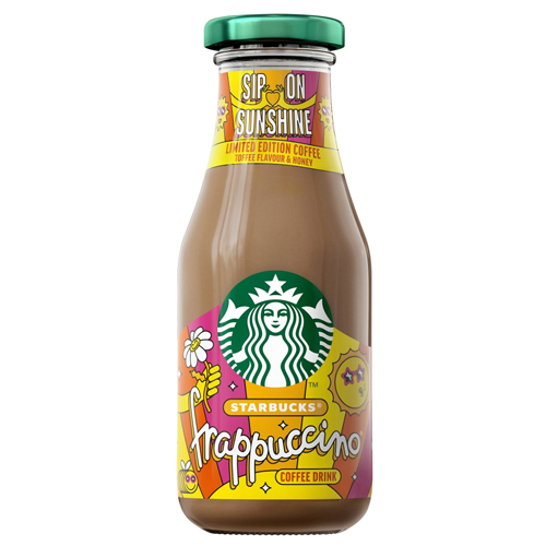 STARBUCKS FRAPPUCCINO SIP ON SUNSHINE TOFFEE HONEYCOMB GLASS 250ML