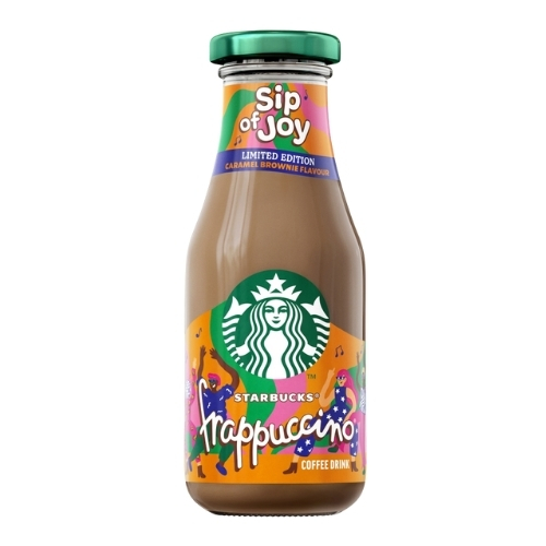 STARBUCKS FRAPPUCCINO SIP OF JOY CARAMEL BROWNIE COFFEE GLASS 250ML