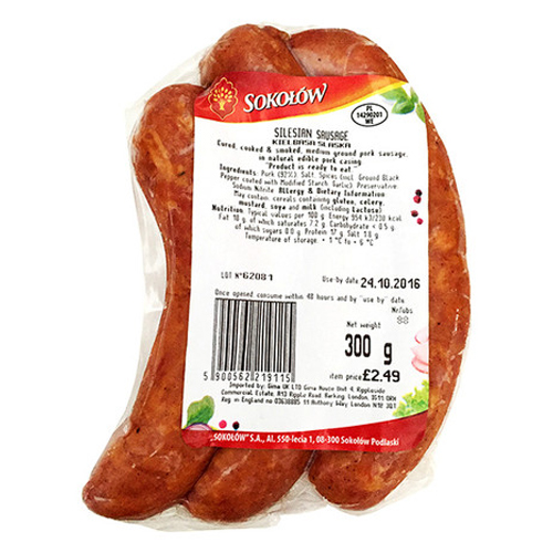 SOKOLOW SILESIAN SAUSAGE 300G