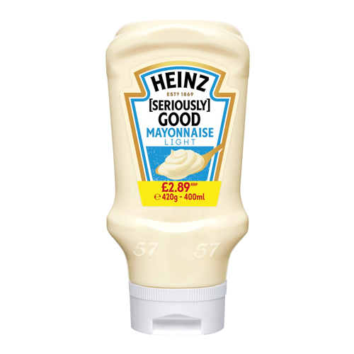 HEINZ SERIOUSLY GOOD LIGHT MAYONNAISE PMP £2.89 400ML