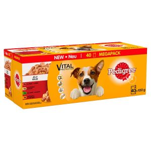 PEDIGREE ADULT WET DOG FOOD POUCHES MIXED IN JELLY MEGA PACK 40PK 100G