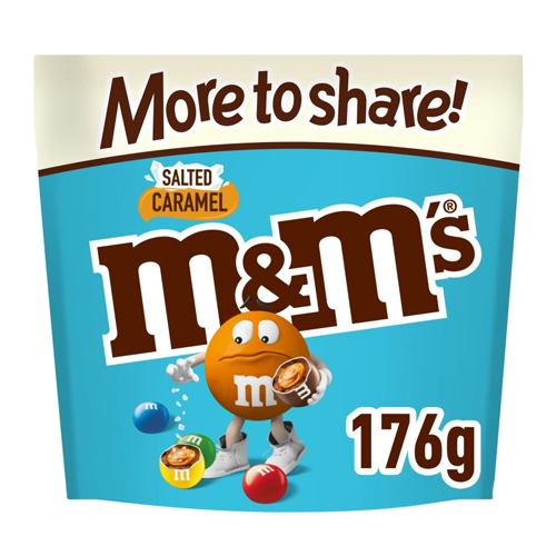 M&M'S SALTED CARAMEL MILK CHOCOLATE SHARING POUCH 176G