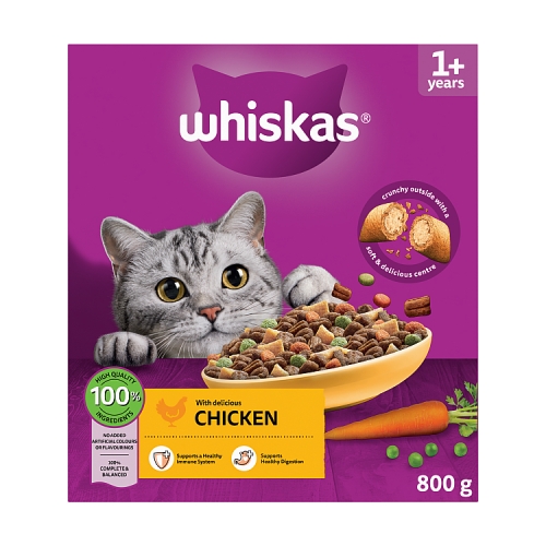 WHISKAS 1+ CAT COMPLETE DRY WITH CHICKEN 800G