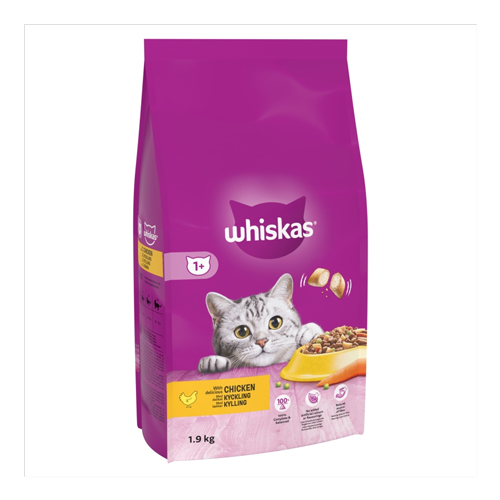 WHISKAS 1+ CAT COMPLETE DRY WITH CHICKEN 1.9KG