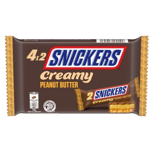 SNICKERS CREAMY PEANUT BUTTER & MILK CHOCOLATE SNACK BARS 4PK 146G