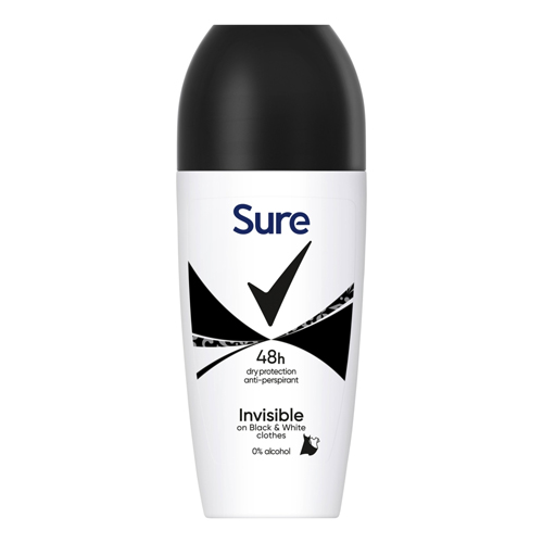 SURE ANTI-PERSPIRANT ROLL ON INVISIBLE BLACK & WHITE 50ML