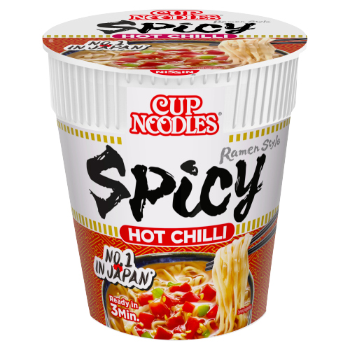 NISSIN CUP NOODLES SPICY HOT CHILLI INSTANT RAMEN STYLE POT 66G