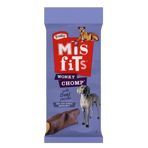 MISFITS WONKY CHOMP ADULT MEDIUM DOG TREATS LIVER 2 STICK 170G