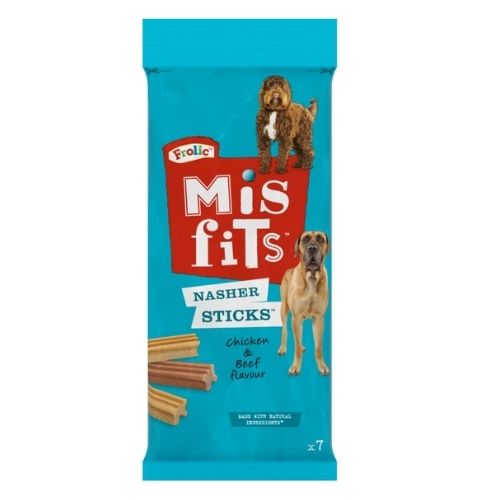 MISFITS NASHER STICKS ADULT LARGE DOG TREATS WITH CHICKEN AND BEEF 270G