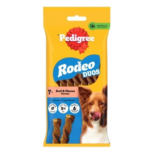 PEDIGREE RODEO DUOS ADULT DOG TREATS BEEF & CHEESE 7 CHEWS 123G