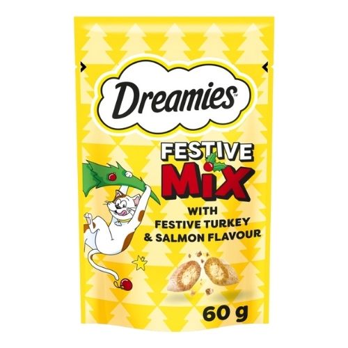 DREAMIES MIX CAT TREATS WITH SALMON FLAVOUR AND TURKEY 60G