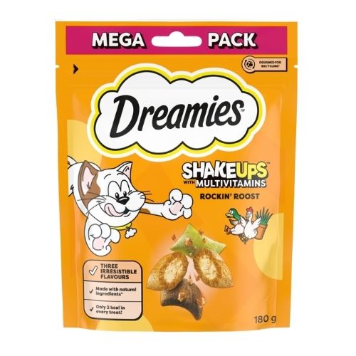 DREAMIES SHAKEUPS ROCKIN ROOST CAT TREATS 180G