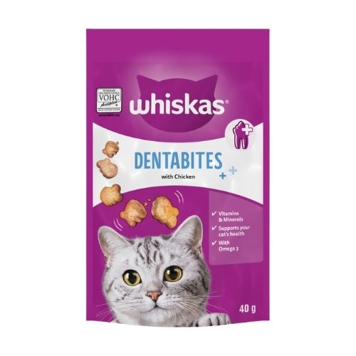 WHISKAS DENTABITES CAT TREATS WITH CHICKEN 40G