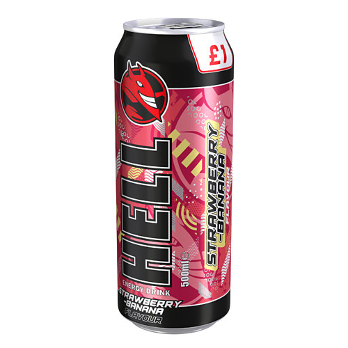 HELL ENERGY STRAWBERRY & BANANA PMP £1.00 500ML