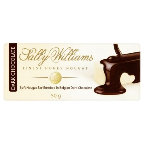SALLY WILLIAMS BELGIAN DARK CHOCOLATE SOFT NOUGAT BAR 50G