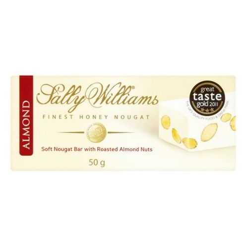 SALLY WILLIAMS SOFT NOUGAT BAR IN ALMONDS 50G
