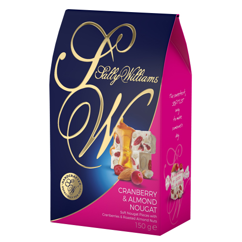 SALLY WILLIAMS SOFT NOUGAT IN CRANBERRY & ALMONDS 150G