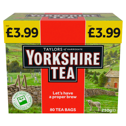 TAYLORS YORKSHIRE TEA BAGS PMP £3.99 80S
