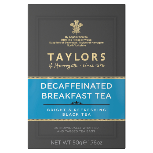 TAYLORS OF HARROGATE DECAFFEINATED BREAKFAST TEA 20 TEA BAGS 50G