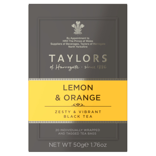 TAYLORS OF HARROGATE LEMON & ORANGE 20 TEA BAGS 50G