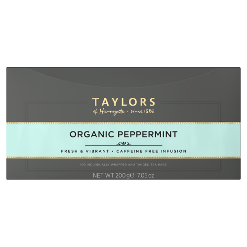 TAYLORS OF HARROGATE ORGANIC PEPPERMINT 100 TEA BAGS 200G