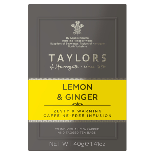 TAYLORS OF HARROGATE 20 LEMON & GINGER TEA BAGS 40G