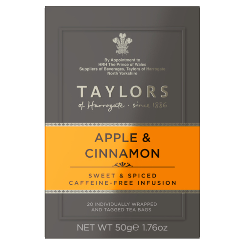 TAYLORS OF HARROGATE APPLE & CINNAMON 20 TEA BAGS 50G