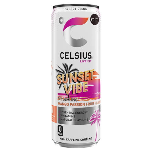 CELSIUS SUNSET VIBE PMP £1.79 355ML