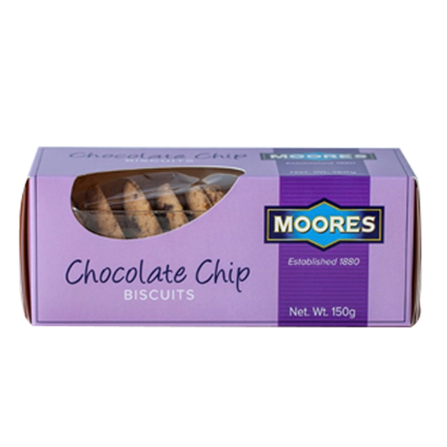 MOORES CHOCOLATE CHIP BISCUITS 150G