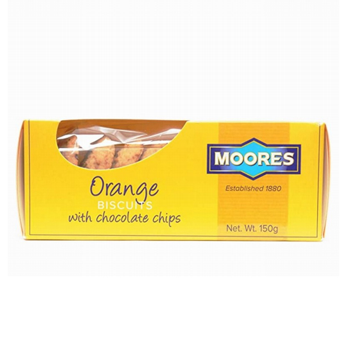 MOORES ORANGE BISCUITS WITH CHOCOLATE CHIPS 150G