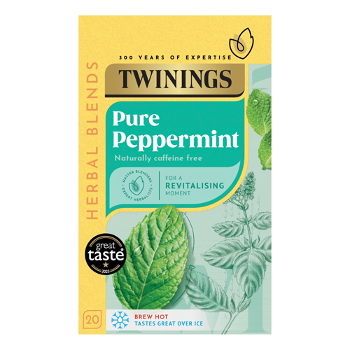 TWININGS PURE PEPPERMINT 20 SINGLE TEA BAGS 40G