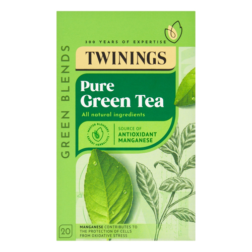 TWININGS PURE GREEN TEA 20 SINGLE TEA BAGS 50G
