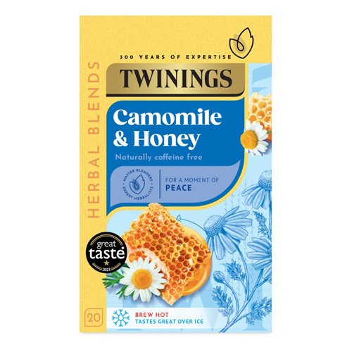 TWININGS CAMOMILE & HONEY 20 SINGLE TEA BAGS 30G