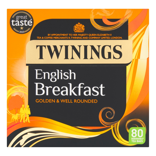 TWININGS ENGLISH BREAKFAST 80 PLANT-BASED TEA BAGS 200G