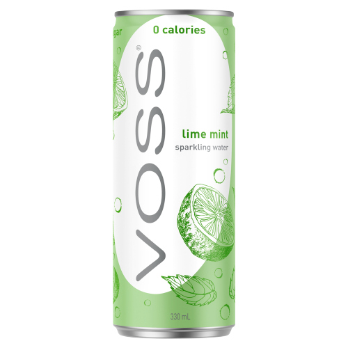 VOSS LIME MINT SPARKING WATER CAN 330ML
