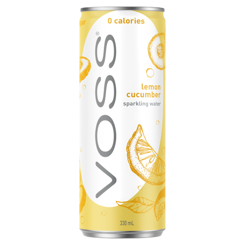 VOSS LEMON CUCUMBER SPARKLING WATER CAN 330ML