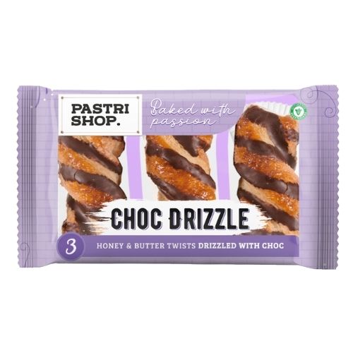 PASTRI SHOP CHOC DRIZZLE PASTRIES 3PK 165G