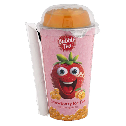 BUBBLE TEA STRAWBERRY WITH MANGO BOBA 350ML
