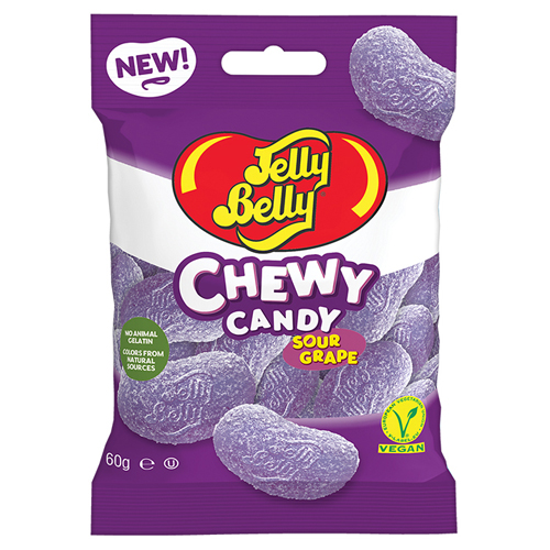 JELLY BELLY CHEW CANDY SOUR GRAPE 60G