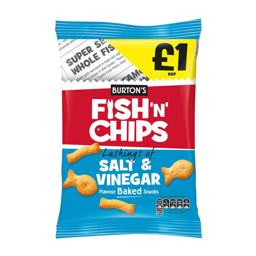 BURTONS FISH'N' CHIPS SALT & VINEGAR PMP £1.00 125G