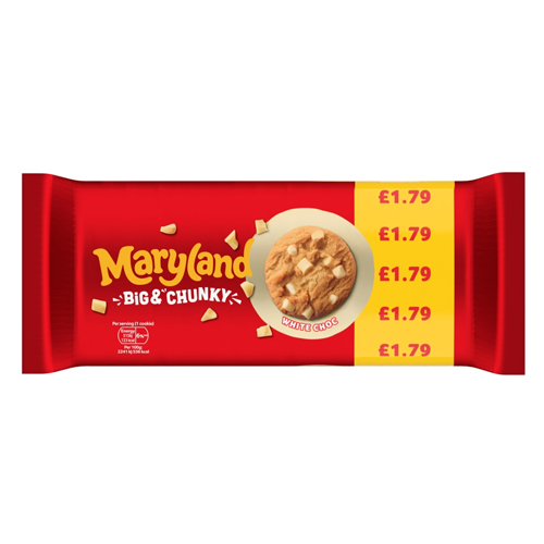 MARYLAND BIG & CHUNKY WHITE CHOCOLATE PMP £1.79 180G